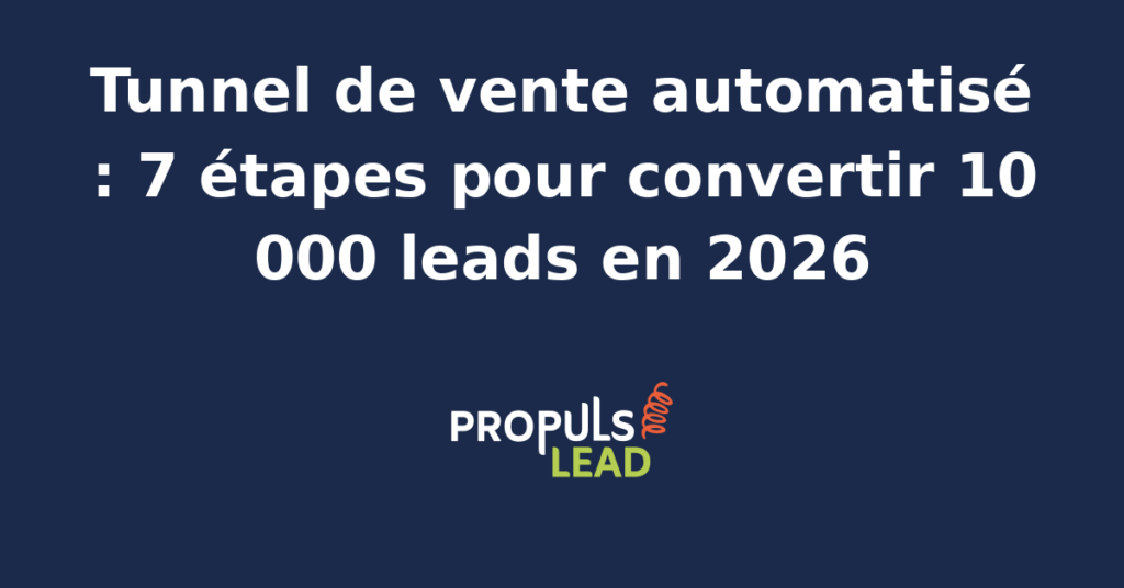 Schéma d'un tunnel de vente automatisé avec étapes de conversion et outils d'automatisation marketing.