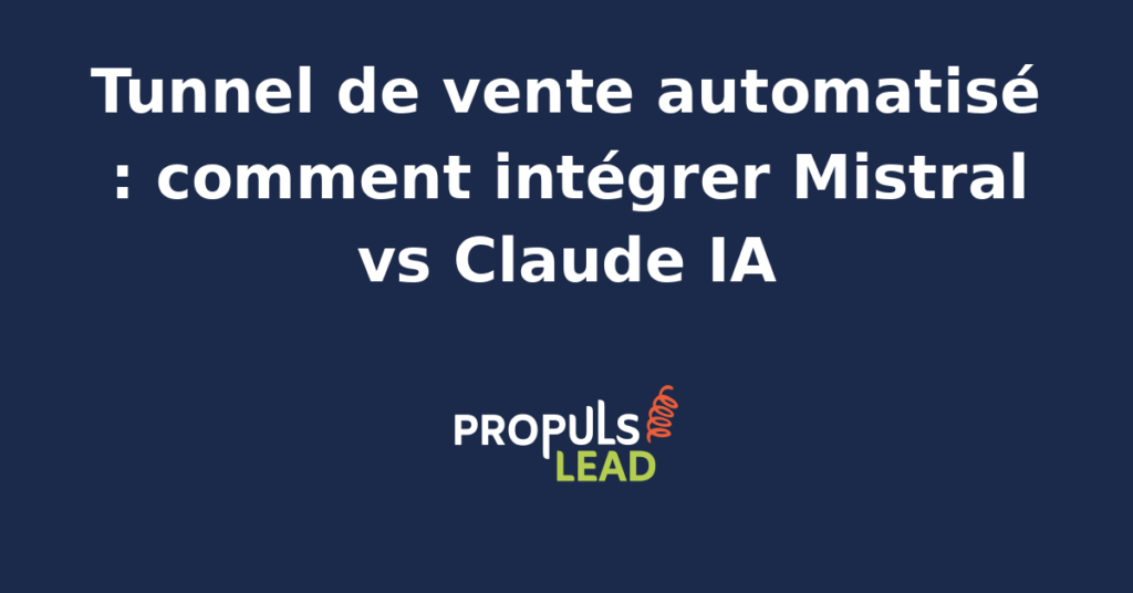 Comparaison Mistral vs Claude IA pour automatiser un tunnel de vente B2B ou e-commerce.