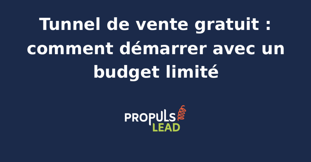 Schéma d'un tunnel de vente gratuit avec outils open source et automatisation légère pour convertir sans investissement initial.