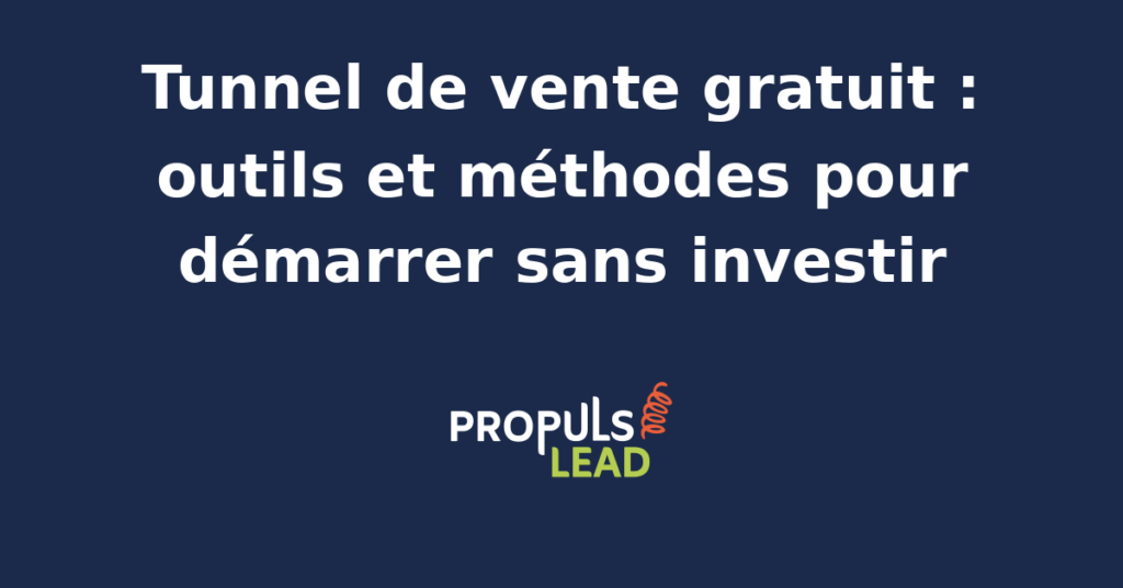 Illustration d'un tunnel de vente gratuit avec outils et méthodes pour démarrer sans investir.