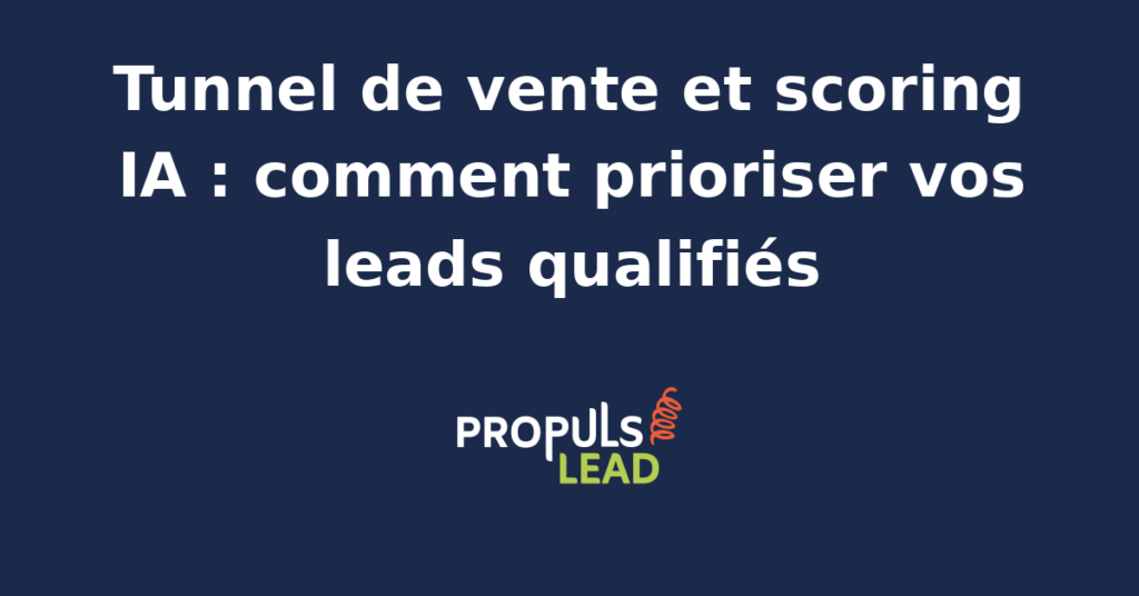 Interface de scoring IA analysant des leads dans un tunnel de vente automatisé