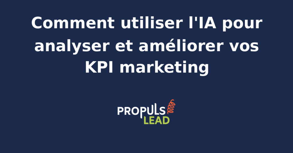 Tableau de bord marketing avec indicateurs KPI et analyse IA en temps réel