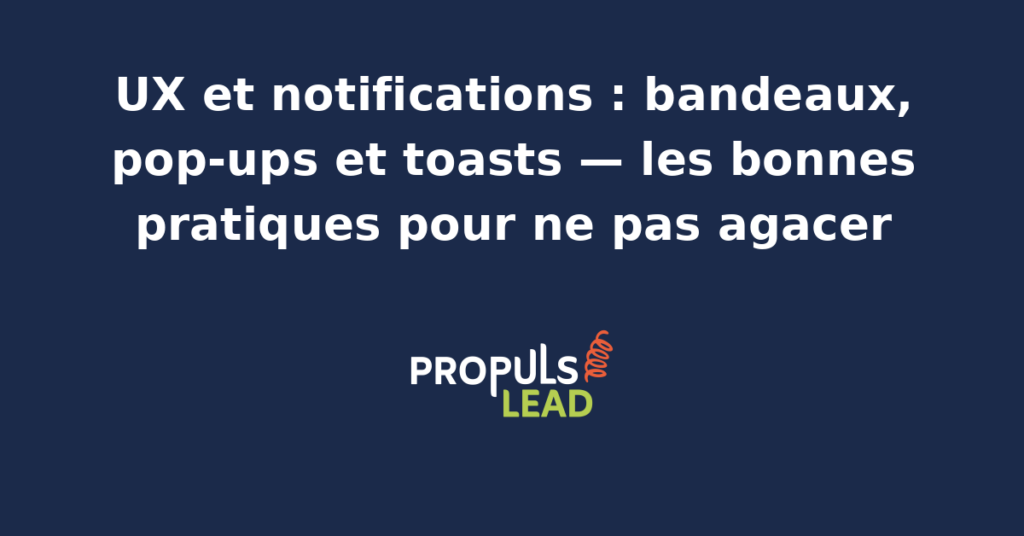 Interface web épurée avec notifications discrètes et bien placées pour une expérience utilisateur fluide.