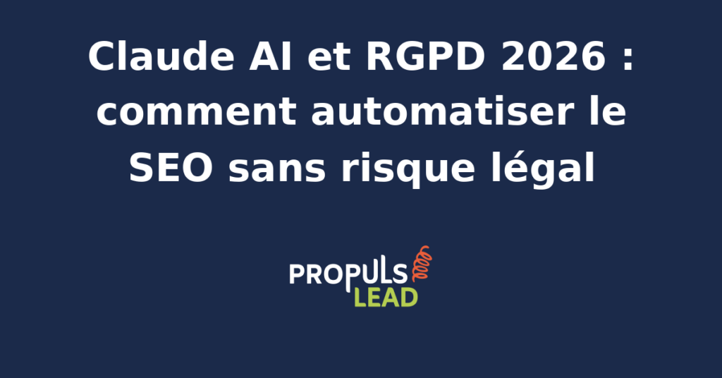 Schéma d'intégration d'un agent IA pour l'automatisation SEO conforme au RGPD 2026