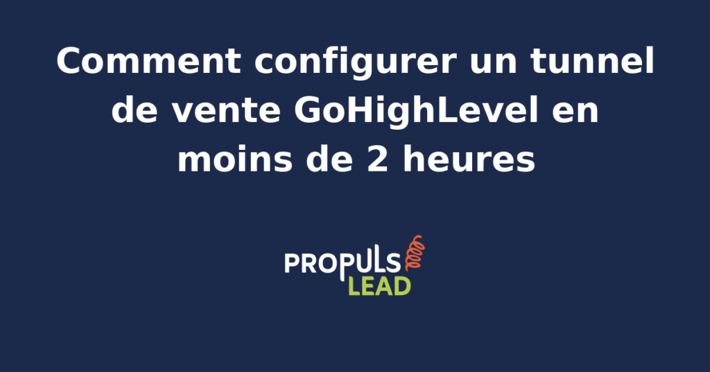 Interface GoHighLevel montrant la configuration d'un tunnel de vente automatisé avec étapes et déclencheurs.
