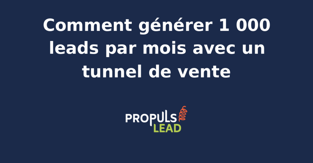 Schéma d'un tunnel de vente automatisé générant 1 000 leads par mois