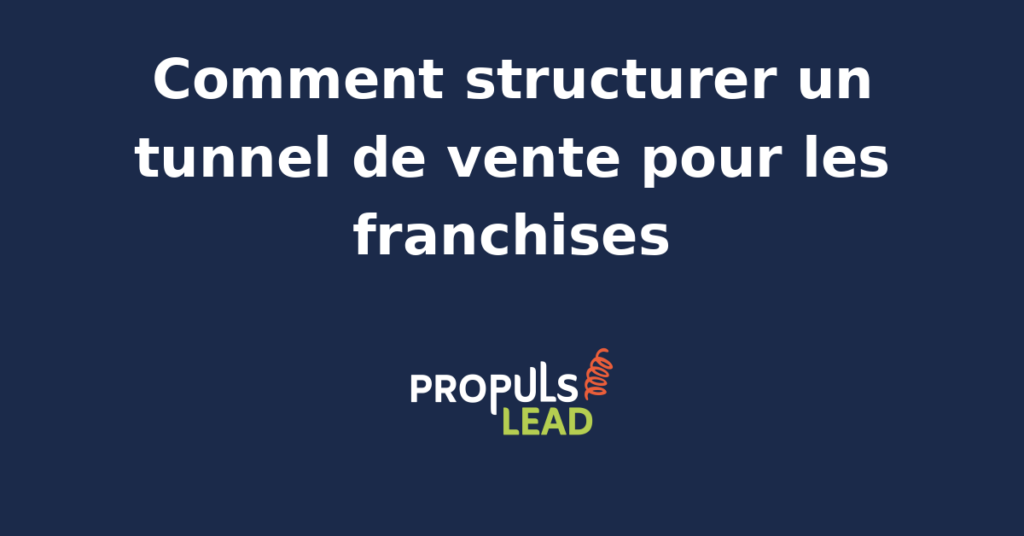 Schéma d'un tunnel de vente optimisé pour une franchise avec étapes clés et outils d'automatisation.