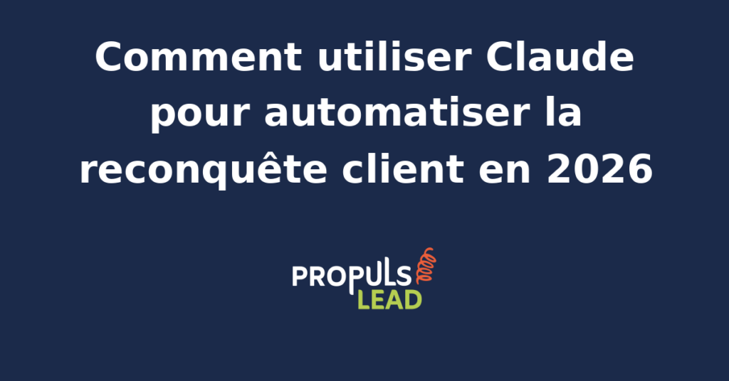Interface d'automatisation de la reconquête client avec un agent IA comme Claude, illustrant la segmentation et l'envoi de messages personnalisés.